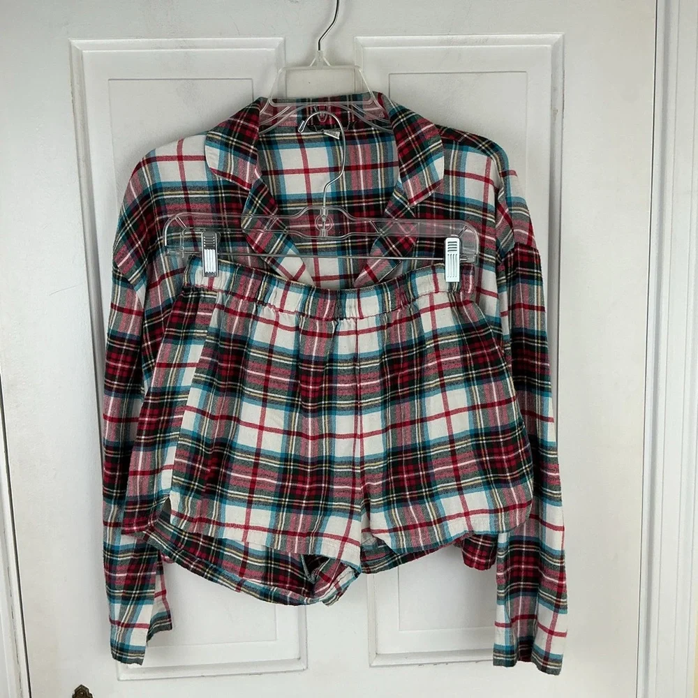 American Eagle Plaid Flannel Pajama Set